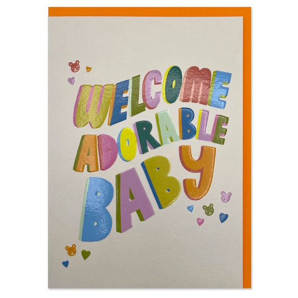 Welcome adorable baby card 
