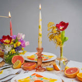Orange Glass Candle Holder | Home Decor | Gift |