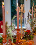 Orange Glass Candle Holder | Home Decor | Gift |