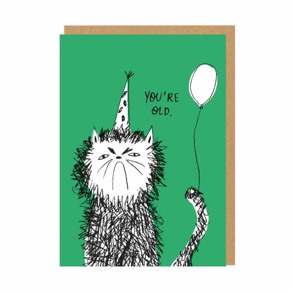You're Old Cat Greeting Card