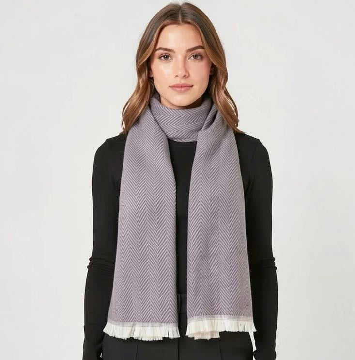 Herringbone Patterned Soft Winter Scarf