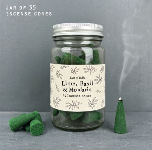 Incense Cones - Lime Basil Mandarin - East Of India