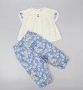 Blue Floral Girl’s Summer Tunic Trouser Set