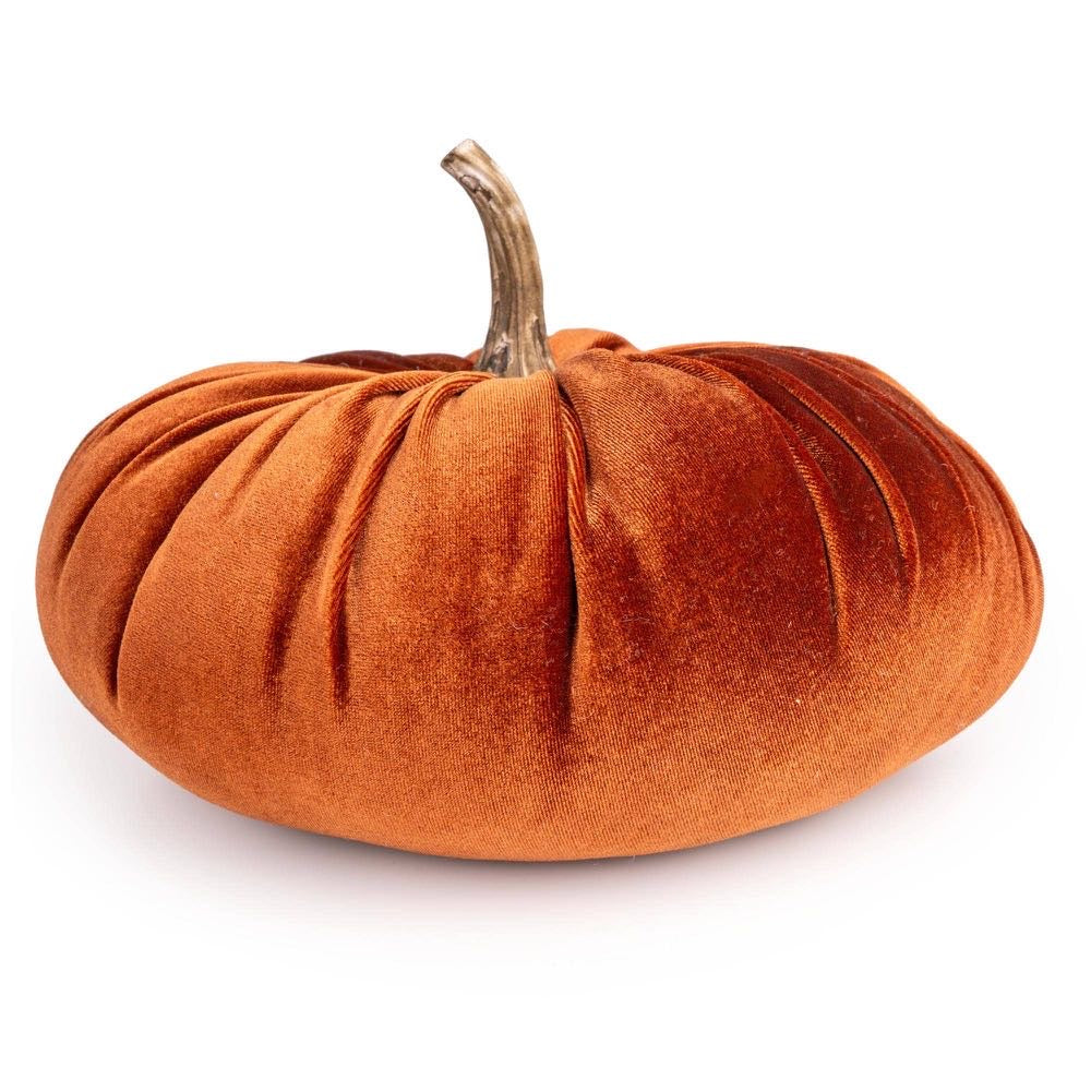 Velour Pumpkin Cushion - Terracotta