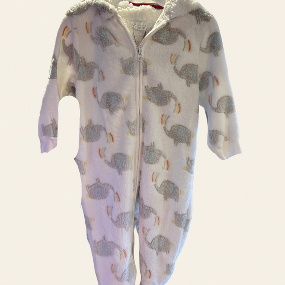 Baby elephant fleece all in one 