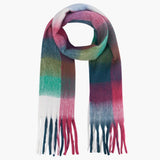 Navy Blue/Multi, Colourblock Square Heavyweight Scarf