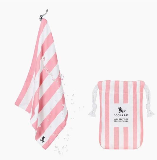 Malibu pink cooling towel by Dock and bay