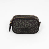 Ripley Crossbody Camera Bag - Khaki Leopard Print, Nylon/PU