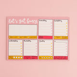 A5 notepad - week planner - let's get busy