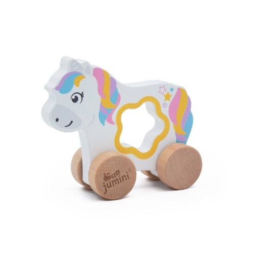 JUMINI Push Along Unicorn Wooden Toy (Boxed)