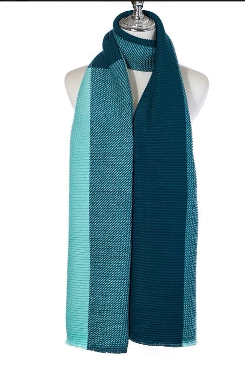 Two Tone Woven Wrap Scarf - Soft Gift for Her