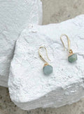 Amazonite Nugget Gold Plated Gemstone Crystal Earrings
