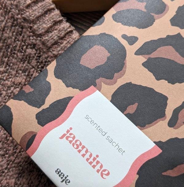 Saje Scented Hanging Sachet - Set of 4 Jasmine - Leopard Print Design