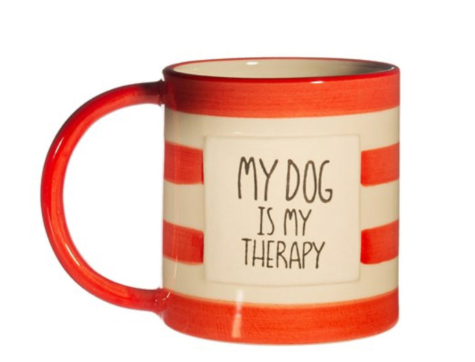 My dog is my therapy mug from sass and belle