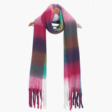 Navy Blue/Multi, Colourblock Square Heavyweight Scarf