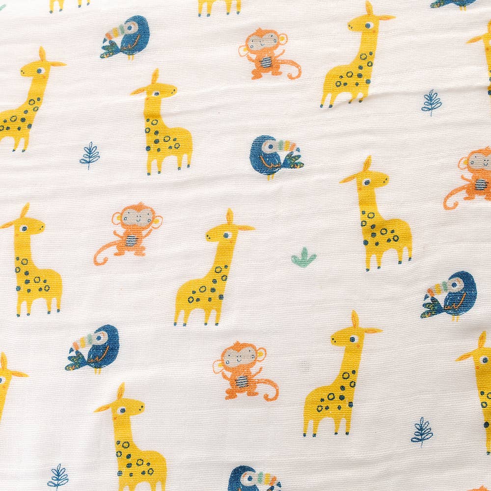 Ziggle Muslin Squares Pack of 3 — Jungle Safari Baby Gift