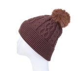 Women's Cable Pom Beanie Hat - Various Colours