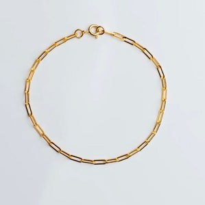 Gold Paperclip Chain Bracelet 