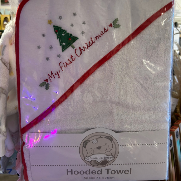 Baby hooded towel my first Christmas 