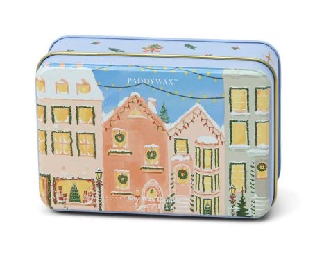 CHRISTMAS TIN CHRISTMAS VILLAGE - GINGERBREAD & VANILLA paddywax