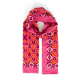 Lightweight Cotton Scarf - Pink/Orange, Retro Geometric- Sarta