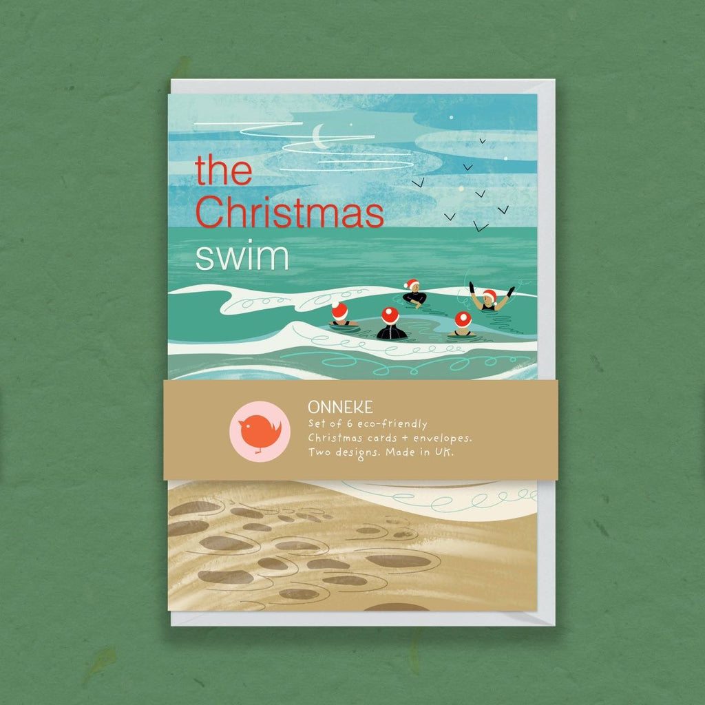 The Christmas swim/Christmas walk Christmas cards pack of 6 