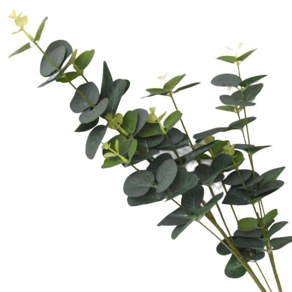Single Stem Faux Eucalyptus with 7 Heads