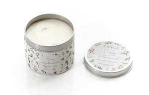 Happy Retirement Soy Tin Candle In Lavender & White Ginger