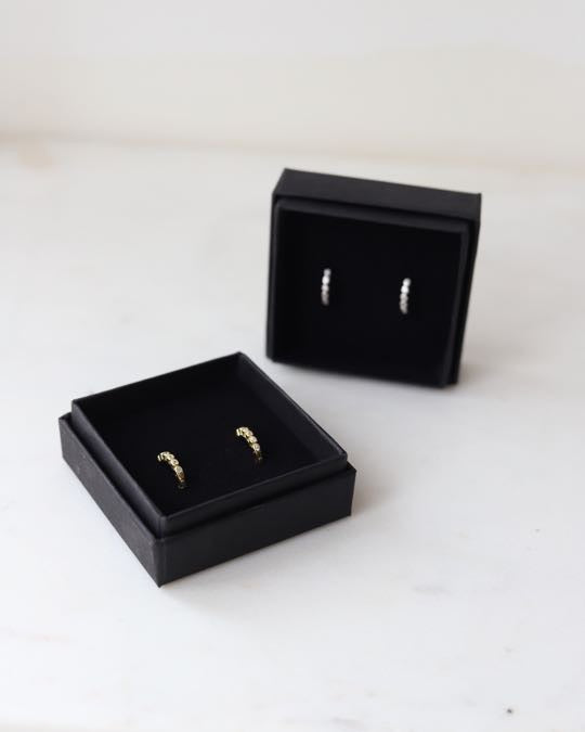 Sparkle Huggies Sterling Silver | 18k Gold