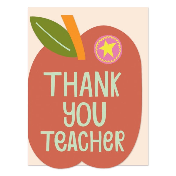 Thank You Teacher Apple Greeting Card