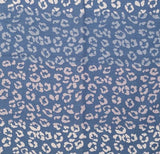 Denim Blue Leopard Print Winter Scarf
