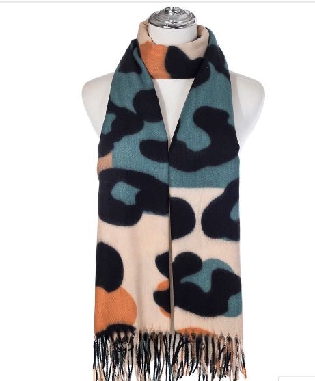 Peacock Print Winter Scarf