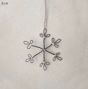 Small Rusty Wire Snowflake Decoration - East Of India