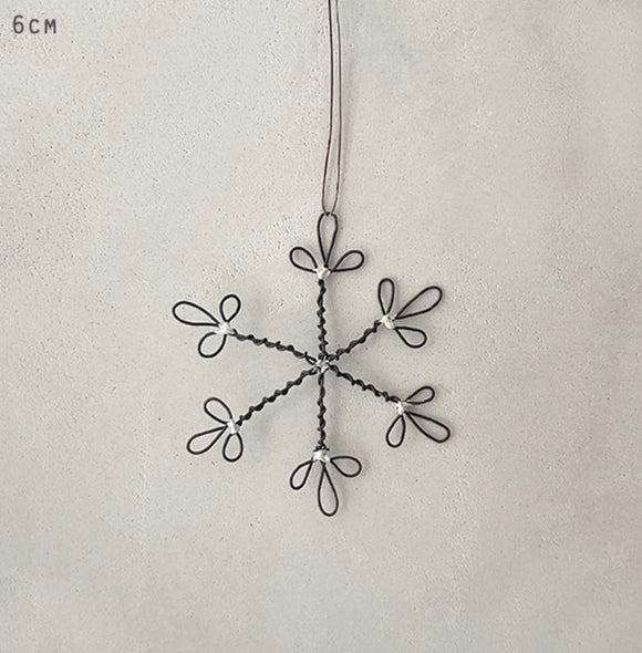 Small Rusty Wire Snowflake Decoration - East Of India