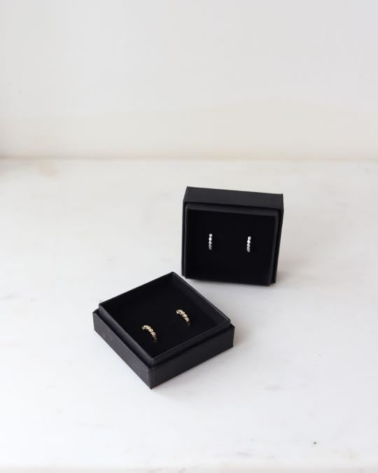 Sparkle Huggies Sterling Silver | 18k Gold