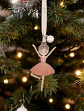 Ballerina Silver Enamel Christmas Decoration