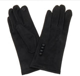 Black Women’s Gloves With Button Detail