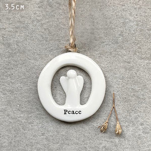 Cut Out Peace Porcelain Hanger - East Of India