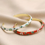 Cloisonne Bangle in Gold- Red or White