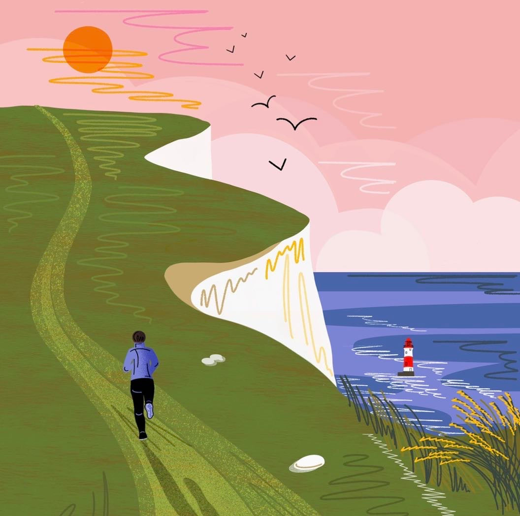 Outdoor Coastal Run To The Top Print - Unframed A4