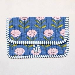 Fair Trade Quilted Cotton Clutch Purse - Handmade