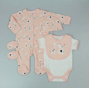 5 piece baby girl gift set farm animal print 