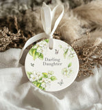 Darling daughter ceramic hanging keepsake decoration perfect for birthday or Christmas gift for your daughter 