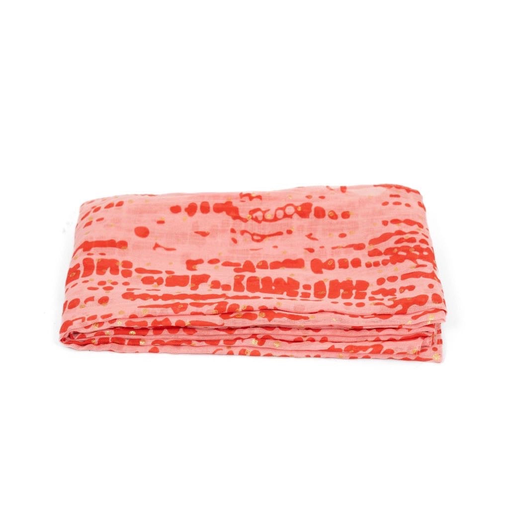 Red/Pink Tie Dye Lightweight Cotton Scarf