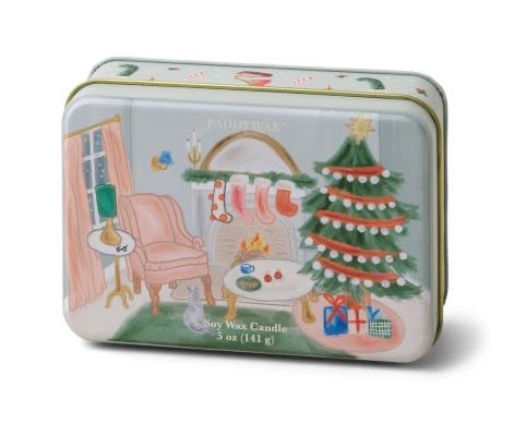 CHRISTMAS TIN 5OZ/141G LIVINGROOM - PERSIMMON & CHESTNUT