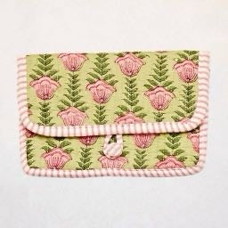 Fair Trade Quilted Cotton Clutch Purse - Handmade