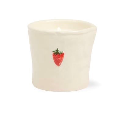 BISTRO STRAWBERRY EMBOSSED CERAMIC CANDLE - STRAWBERRY