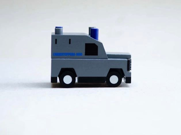 The Wee Grey Police Van Wooden Model | Northern Ireland Gift