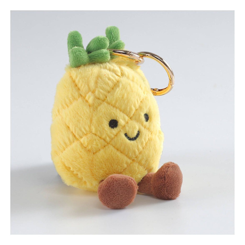 Bessie London Pineapple Plush Keyring | Cute Bag Charm