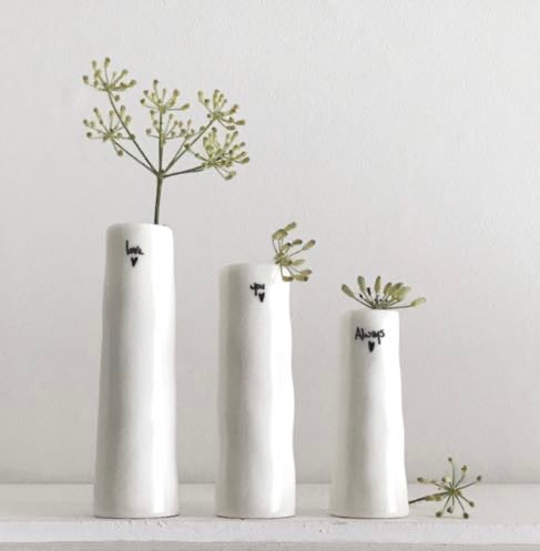 Love you always trio of bud vases from east of india 